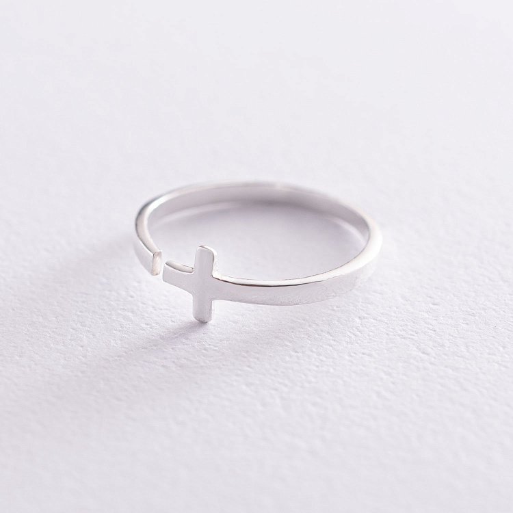 Серебряное кольцо "Крест" 112552 от ювелирного магазина Оникс