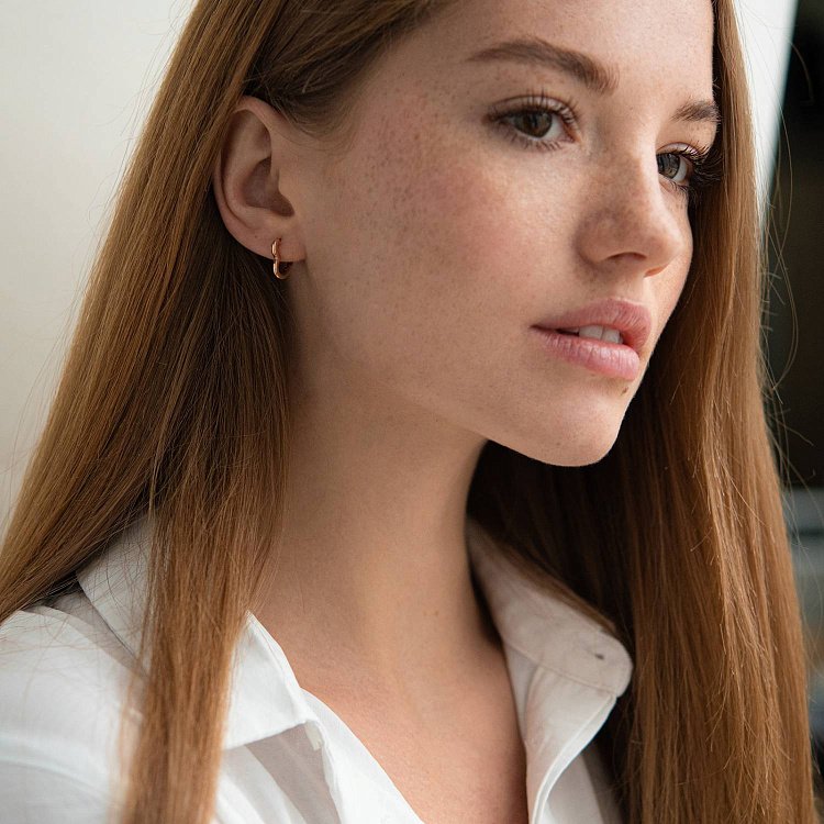 Серьги "Сердечки" в красном золоте с07072 от ювелирного магазина Оникс - 2