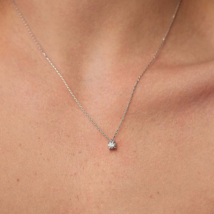 Золоте кольє з одним каменем (діамант) колб0111di від ювелірного магазину Онікс - 3