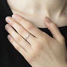 Золотое помолвочное кольцо "Сердечки" (фианиты) к05984 от ювелирного магазина Оникс - 4