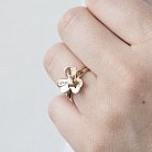 Золотое кольцо "Цветок" с фианитом к05402 от ювелирного магазина Оникс - 3