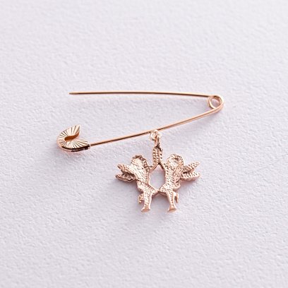 Золота шпилька з янголятами зак00338 №3