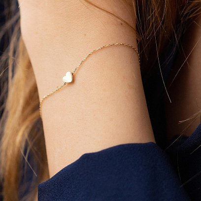 Браслет "Сердечко" у жовтому золоті б05185 №2