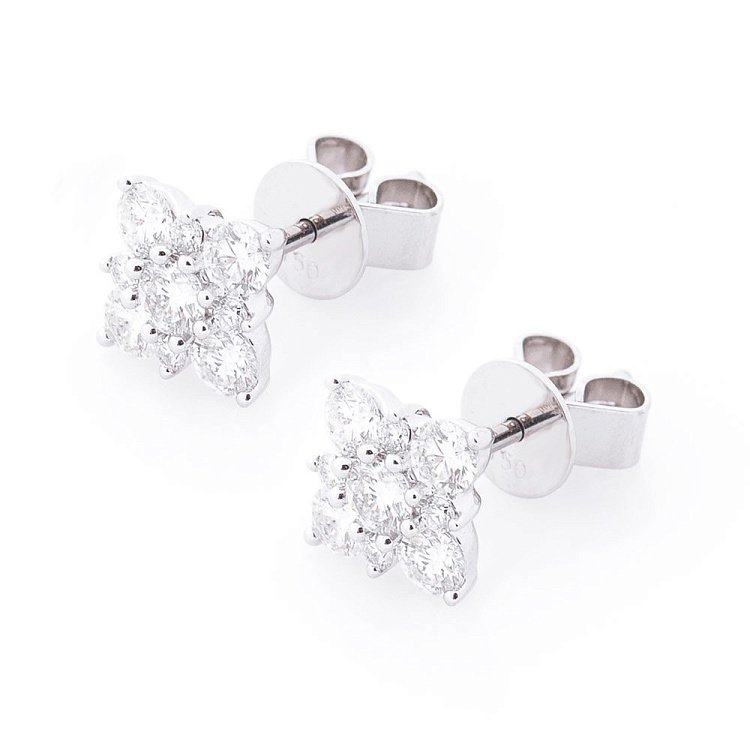 Золотые серьги-пусеты с бриллиантами сб0263nl от ювелирного магазина Оникс