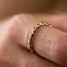Золотое кольцо "Переплетение" к07641 от ювелирного магазина Оникс - 4