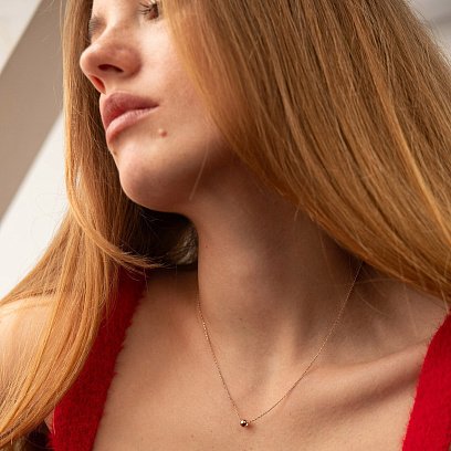 Кольє "Куля" в червоному золоті (0.6 см) кол01760 №2