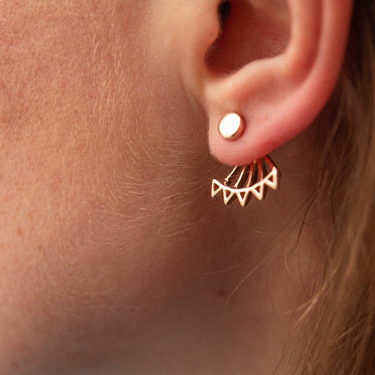 Сережки - джекети "Фріда" у червоному золоті с07954 від ювелірного магазину Онікс