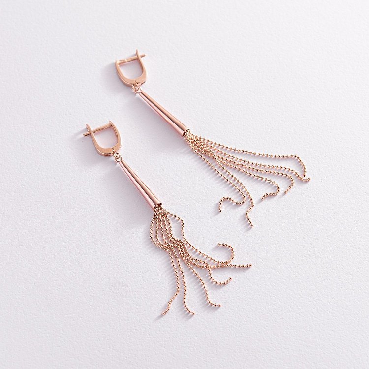 Серьги "Мечтательность" в красном золоте с07840 от ювелирного магазина Оникс - 2