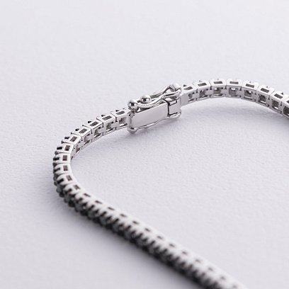 Браслет Теніс у білому золоті з чорними діамантами 542511222 №5