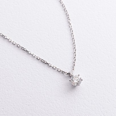 Золотое колье с бриллиантом 743091121 №2