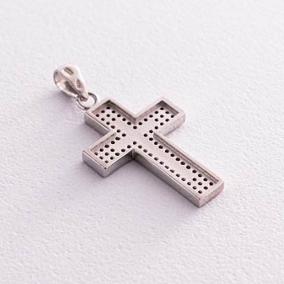 Серебряный крестик с фианитами 131598 №3