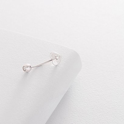 Золотий пірсинг в пупок "Сердечко з фіанітом" пир00236