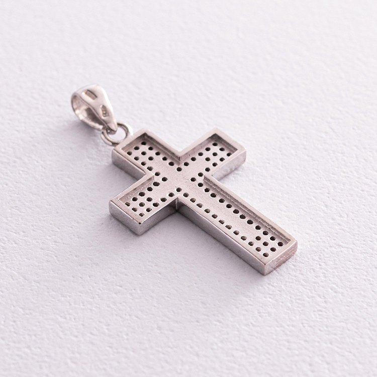 Серебряный крестик с фианитами 131598 от ювелирного магазина Оникс - 2