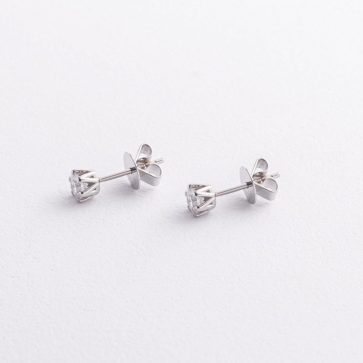 Золоті сережки - пусети з діамантами сб0347di від ювелірного магазину Онікс - 2