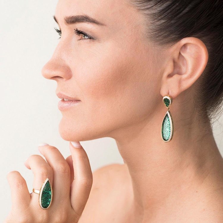 Золоті сережки з фіанітами с03545 від ювелірного магазину Онікс - 3