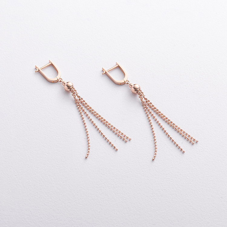 Золоті висячі сережки з кульками с06282 від ювелірного магазину Онікс - 2