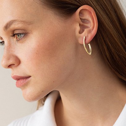 Серьги "Айрис" в желтом золоте с08501 №3