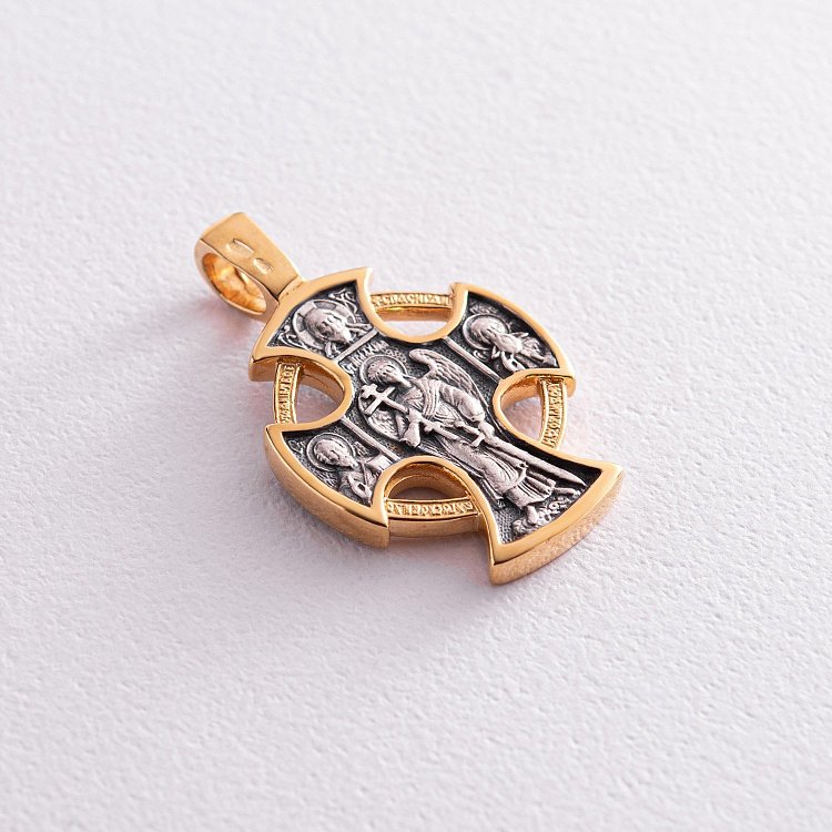 Срібний православний хрест (позолота, чорніння) 133211 від ювелірного магазину Онікс - 6