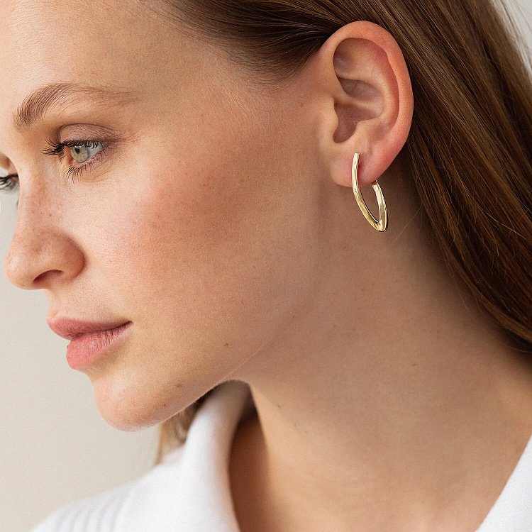 Серьги "Айрис" в желтом золоте с08501 от ювелирного магазина Оникс - 2