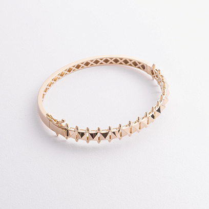 Жорсткий браслет "Clara" у жовтому золоті б05602 №3