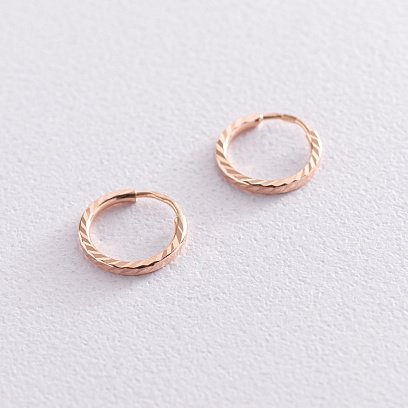 Серьги - кольца в красном золоте (1.2 см) с01873