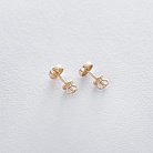 Золотые серьги-пусеты "Кружочки" с05559 от ювелирного магазина Оникс - 2