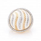 Эксклюзивное золотое кольцо (эмаль, фианиты) к03157 от ювелирного магазина Оникс - 2