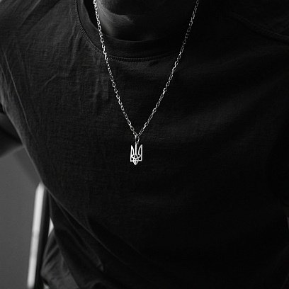 Срібний кулон "Герб України - Тризуб" 133138 №5