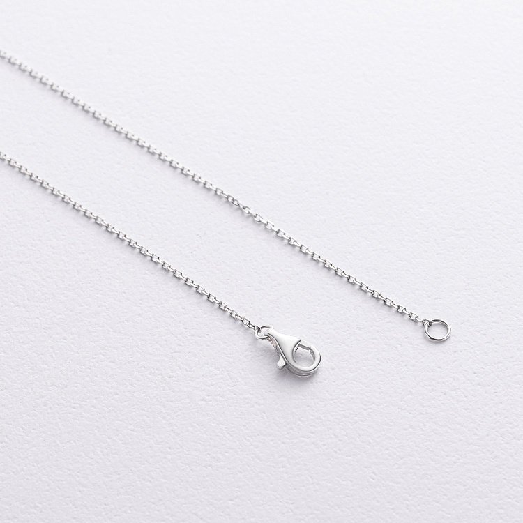 Золотое колье - галстук "Сердечко" с бриллиантами и сапфиром колб0145mi от ювелирного магазина Оникс - 5