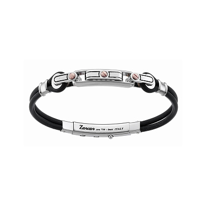 Чоловічий браслет зі срібною та золотою вставкою Zancan EXB272R-N