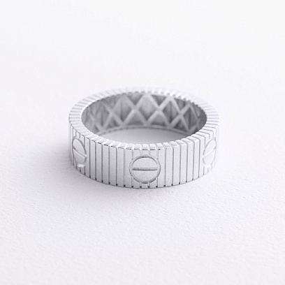 Кольцо "Love" в белом золоте к08453 №2