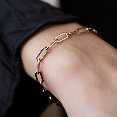 Браслет "Ланцюжок" у червоному золоті б05640 №2