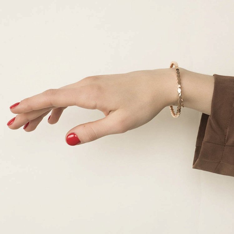 Жесткий золотой браслет б04081 от ювелирного магазина Оникс - 2