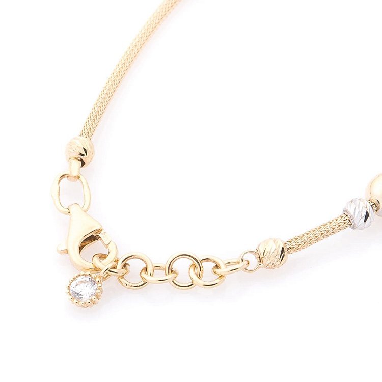 Золотой браслет с фианитами б04005 от ювелирного магазина Оникс - 2