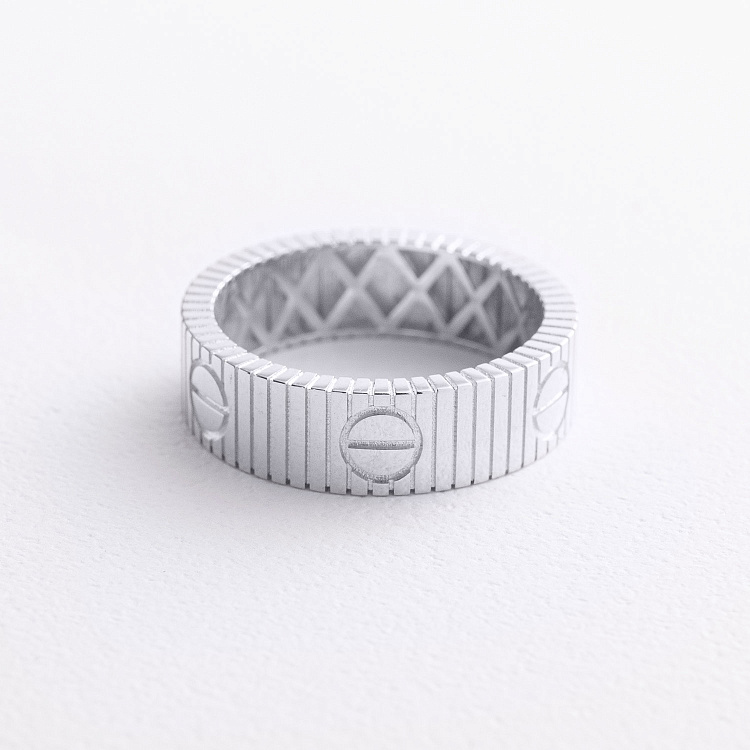 Кольцо "Love" в белом золоте к08453 от ювелирного магазина Оникс - 1