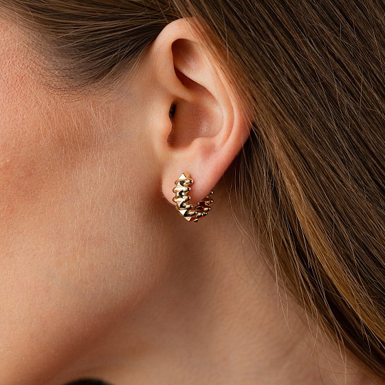 Сережки - кільця "Тереза" у жовтому золоті mini с09744 №4