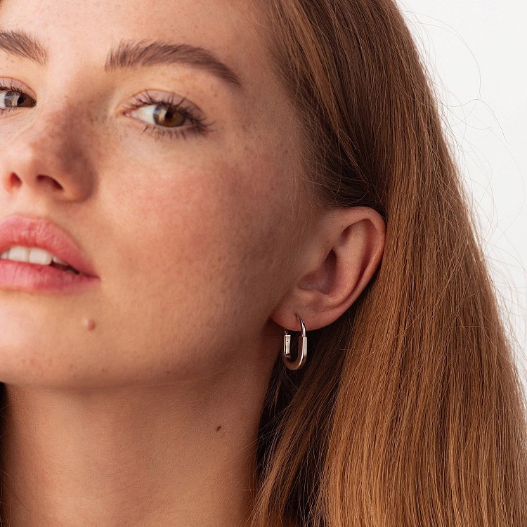 Сережки "Camilla" mini (біле золото) с08927 - 1 Сережки "Camilla" mini (біле золото) с08927 від ювелірного магазину Онікс - 1