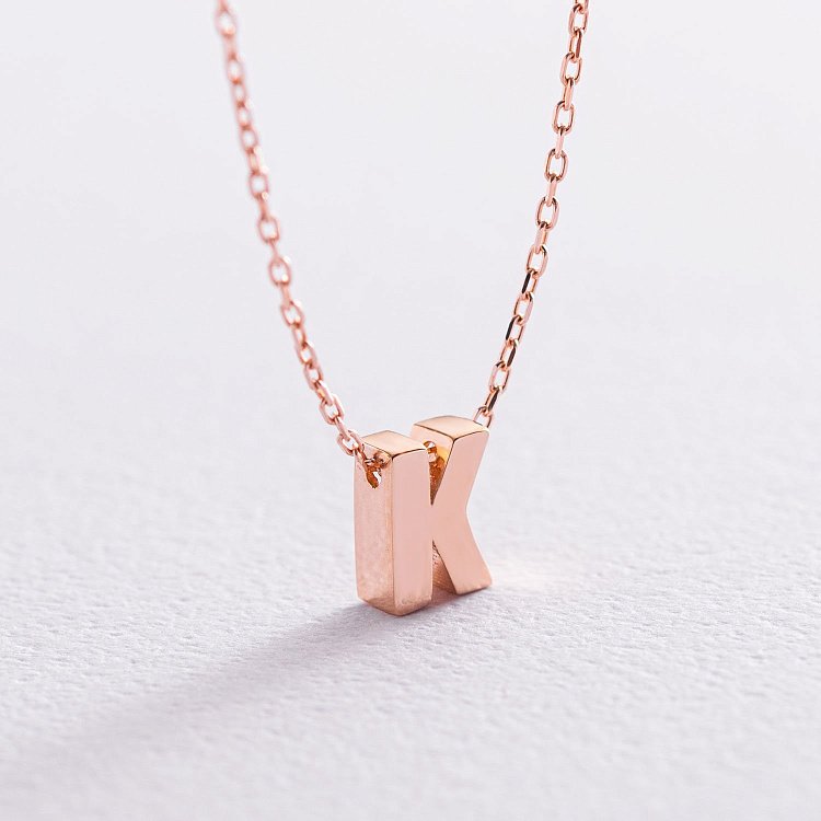 Кольє з буквою "К" в червоному золоті кол01256К від ювелірного магазину Онікс - 3