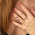 Золотое кольцо с разноцветными сапфирами кб0434nl от ювелирного магазина Оникс - 1