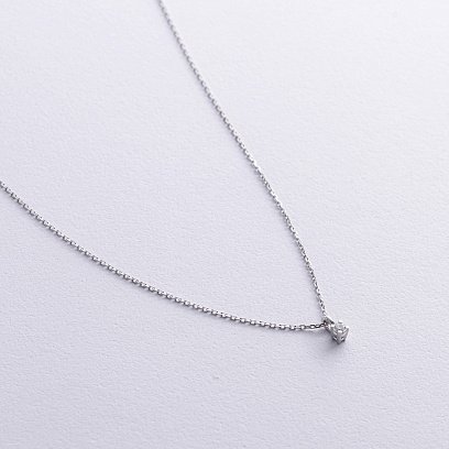 Колье в белом золоте с бриллиантом 719361121 №3