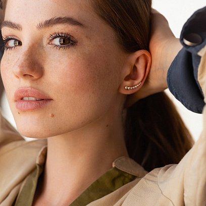 Срібні сережки - клаймбери "Кульки" 123221 №5