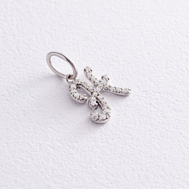 Золота підвіска "Літера Н" з діамантами пН від ювелірного магазину Онікс