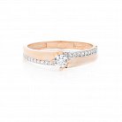 Золотое помолвочное кольцо (фианиты) к05553 от ювелирного магазина Оникс - 2