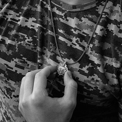 Золотой кулон "Український козак. Борітеся-поборете, Вам Бог помагає" п03796 №9