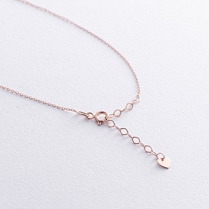 Золотое колье с крестиком (черные и белые фианиты) кол00807 №7