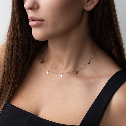 Кольє "Зірочки" в червоному золоті кол01715 №6