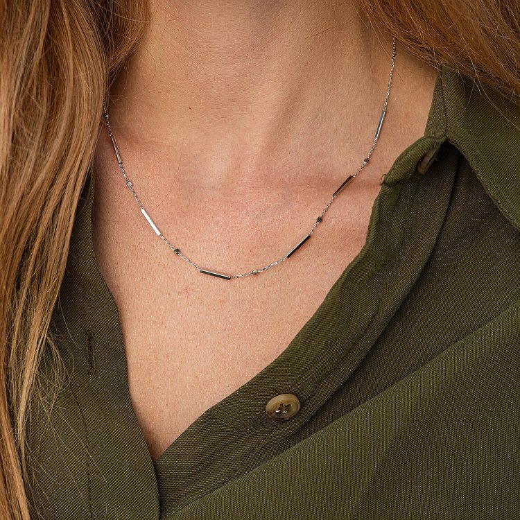 Кольє - ланцюжок у білому золоті кол02259 від ювелірного магазину Онікс - 3