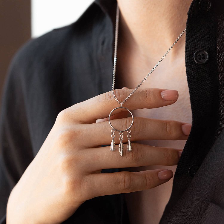 Серебряное колье "Ловец снов" 18835 от ювелирного магазина Оникс - 2