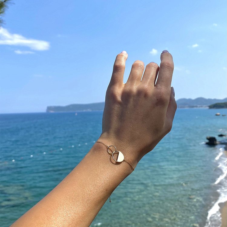 Золотой браслет "Переплетение" б04374 от ювелирного магазина Оникс