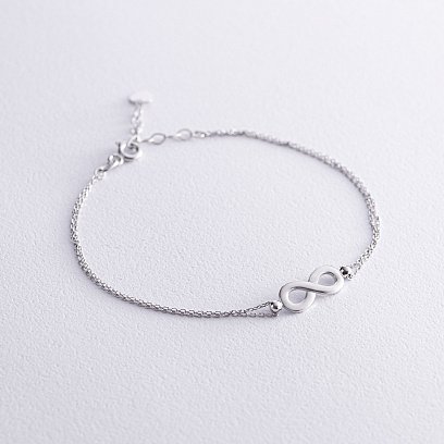 Браслет "Нескінченність" у білому золоті б05102